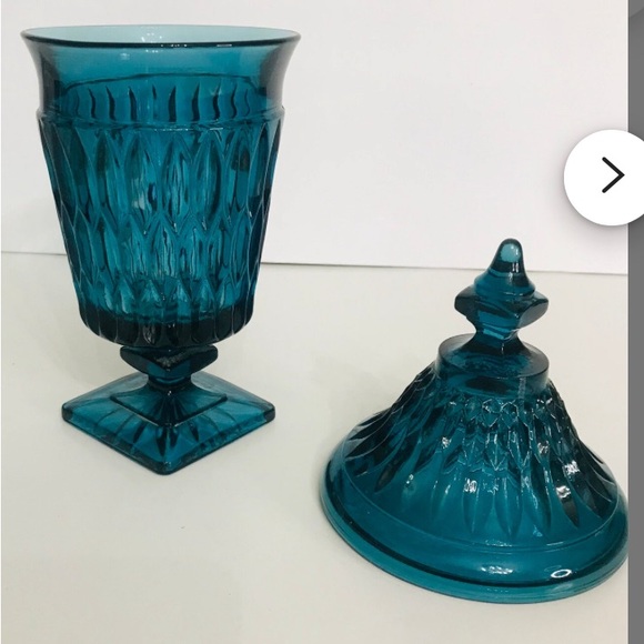 RARE BLUE CANDY DISH🍬INDIANA GLASS CO. MT. VERNON VINTAGE 40’s-60’s - Picture 11 of 13